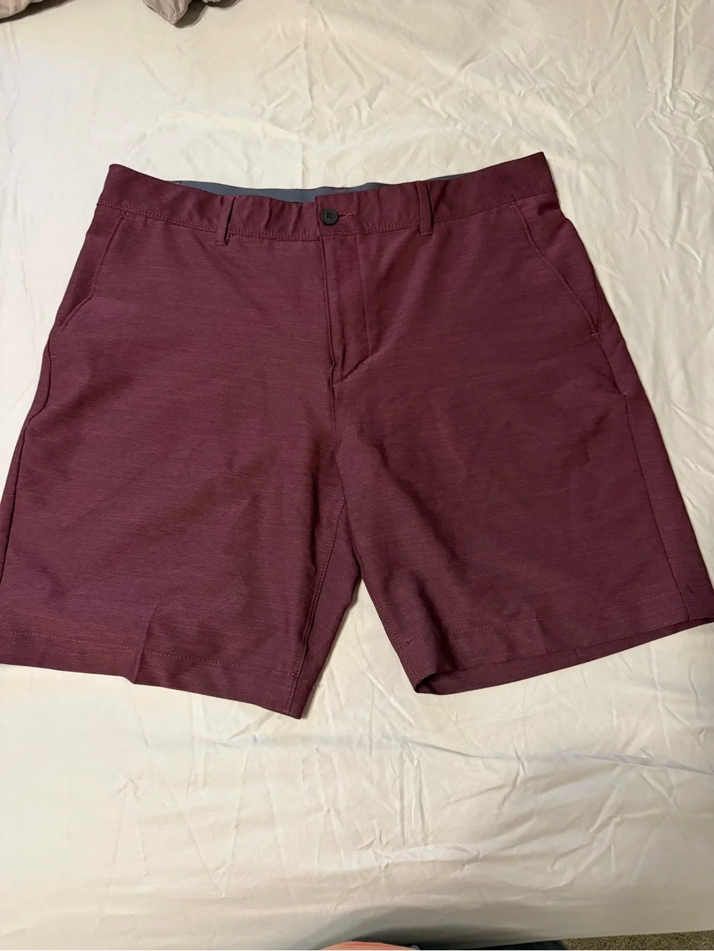 Men's Flat Front Shorts in Burgundy